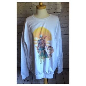 Star Wars Mandalorian Baby Yoda Retro  Burnout Crewneck Sweatshirt